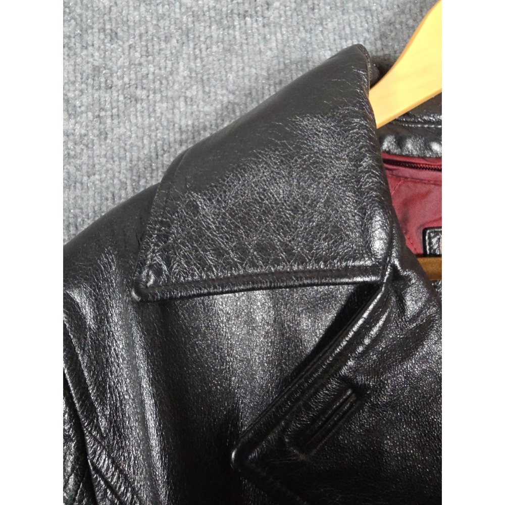 Wilsons Leather Trench Coat Belted Black Women's Size Small Thinsulate Lined - Picture 6 of 15
